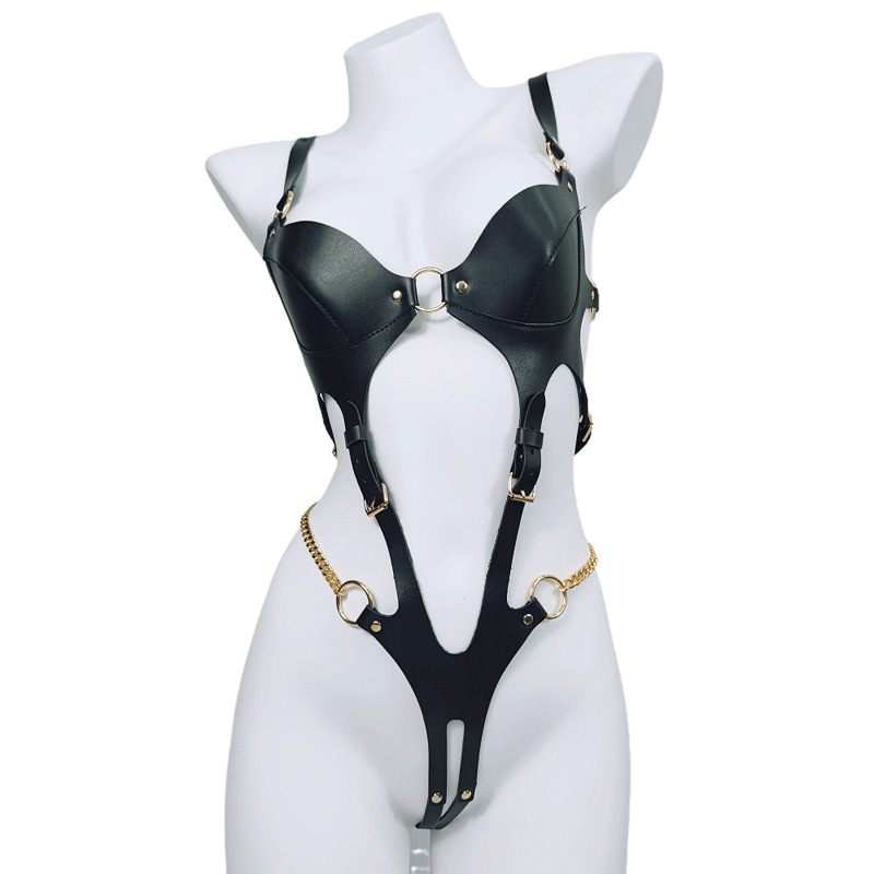Leather Work Harness - Harnais de corps gothique bondage ajouré
