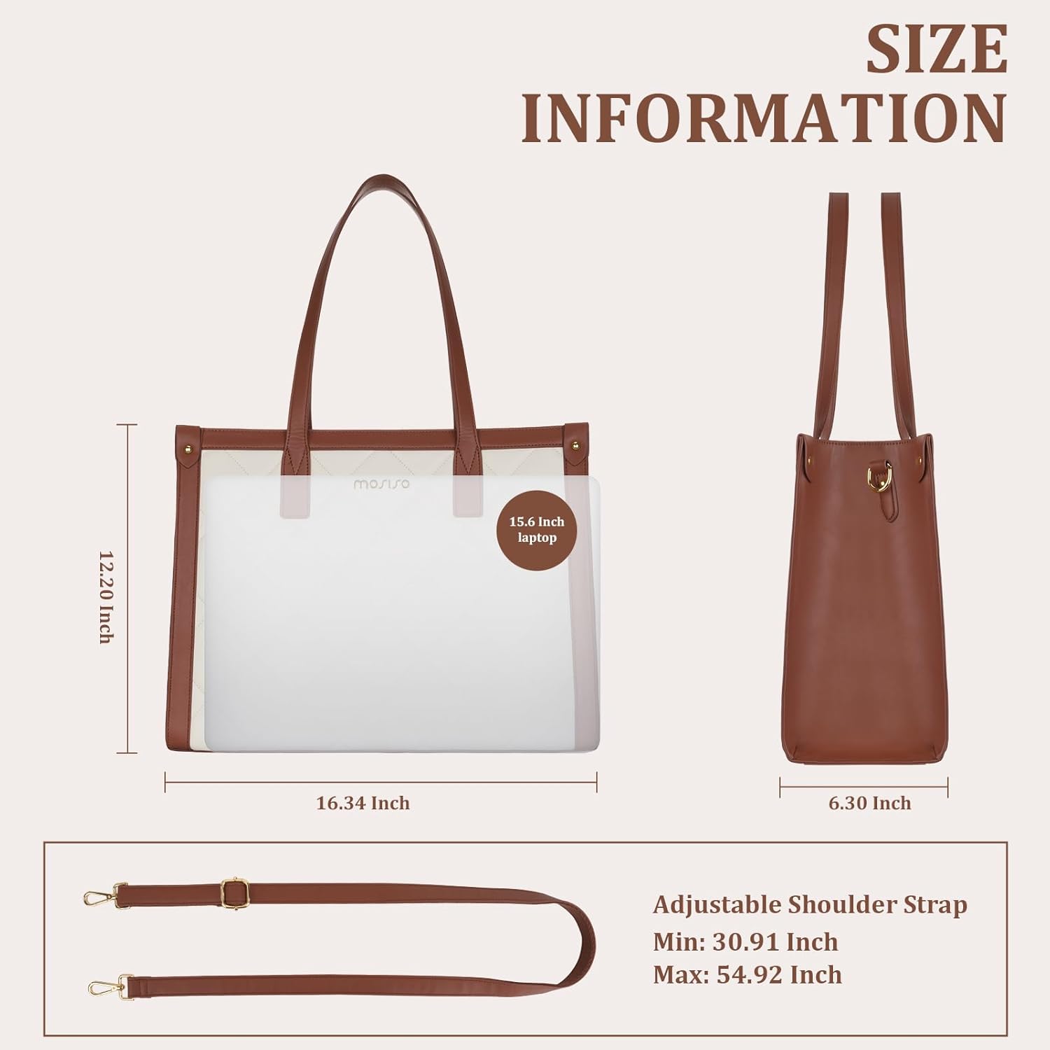 Leather Work Notebook - Sac pour ordinateur portable imperméable pour