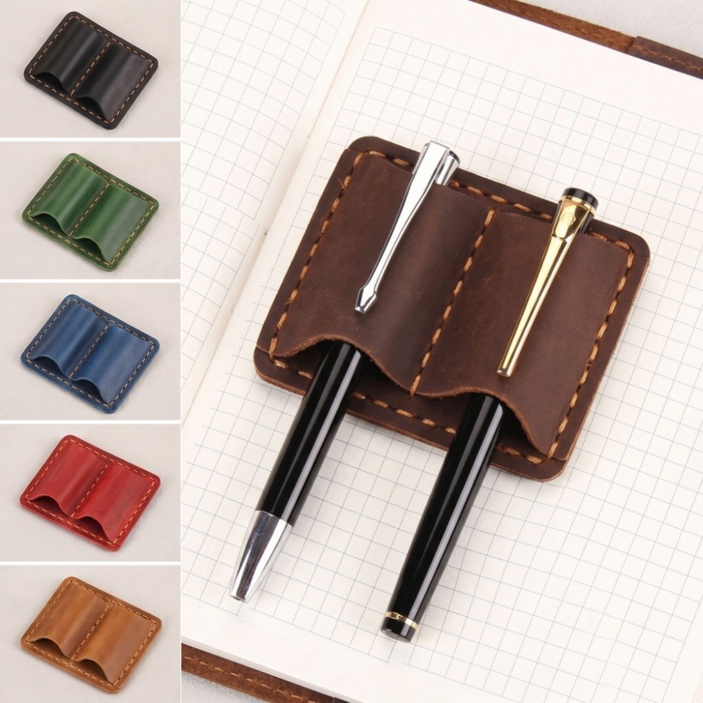 Porte-stylo double en cuir vin - Leather Work Notebook avis et prix