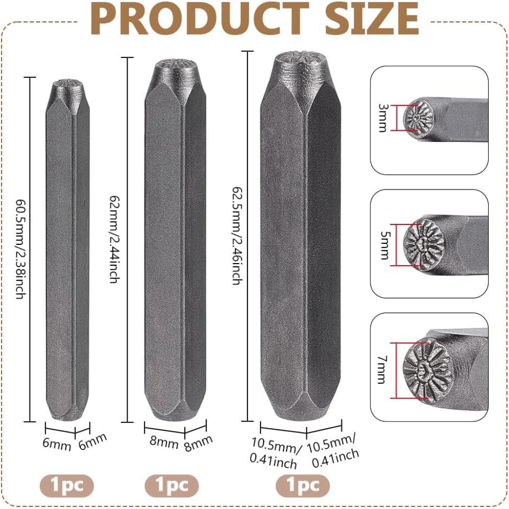 Lot de 3 tampons métalliques e - Leatherwork Art avis et prix